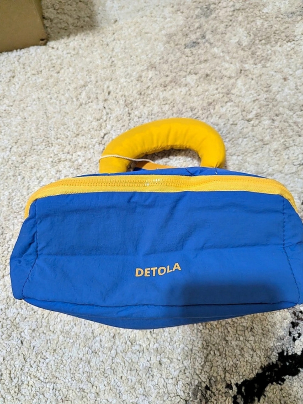 DETOLA Wide Open Makeup Bag Blue & Yellow